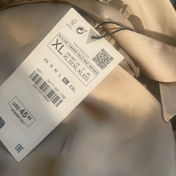 Zara Satin Effect Halter Mini Dress NWT Size XL - Picture 5 of 6